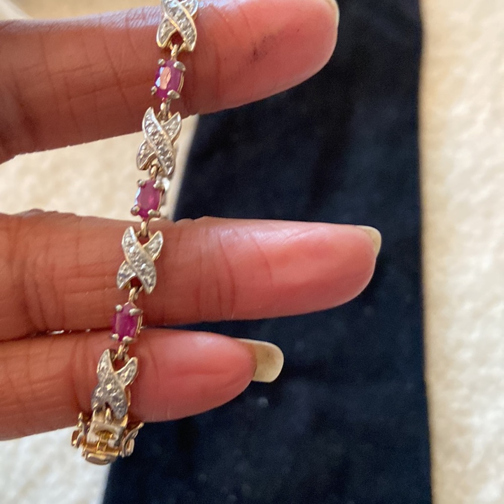 Genuine Ruby & Silver 925 Bracelet - image 4